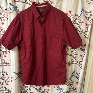 G.H. Bass Co For Hard Service Mens Short Sleeve Red Shirt Size Med 100% Cotton